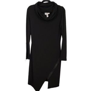 Joseph Ribkoff Cowl Neck Asymmetrical Hem Long Sleeve Dress Black Size 10